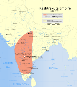 Rashtrakutas auf der Karte von Indien.