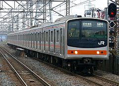 A Musashino Line 205-0 series EMU in June 2006 (this particular set is actually a 205-5000)