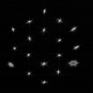 18 imagini nefocalizate ale aceleiași stele țintă HD 84406.[33]