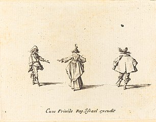 Lady with Outstretched Arm, Seen from Behind, and Two Gentlemen