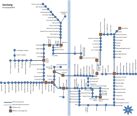 BRTS Network Map (August 2015)