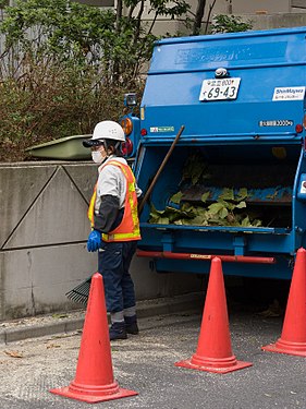 Organic waste collection in Tokyo.