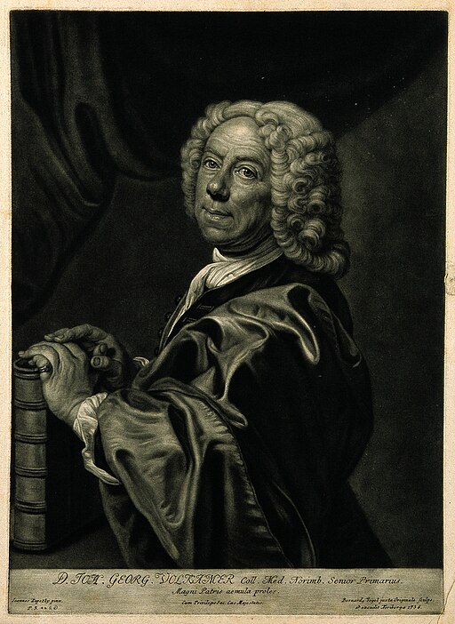 Johann Georg Volckamer. Mezzotint by B. Vogel, 1736, after J Wellcome V0006093