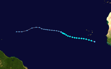 Track map of Tropical Storm Josephine Josephine 2008 track.png