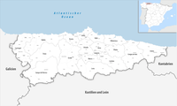 Gemeinden und Gerichtsbezirke in der autonomen Gemeinschaft Asturien