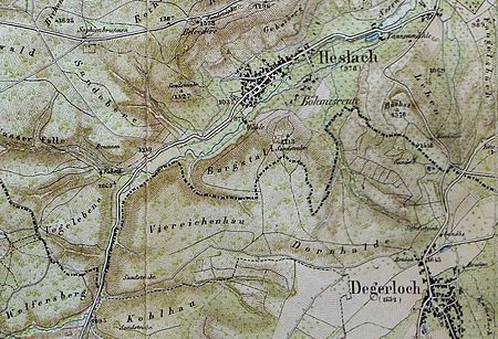 Karte Stuttgart 1856 Ausschnitt