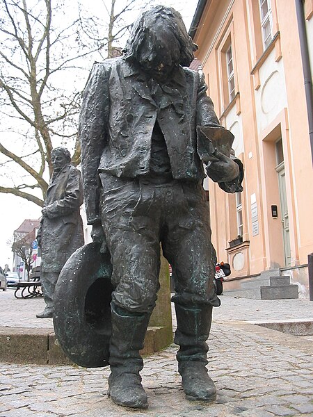 Statue of Hauser, old city centre, Ansbach, Germany