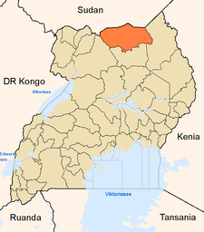Ubicación de Kitgum dentro de Uganda