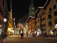 Kitzbuhel, a famous winter tourist destination in Austria Kitzbuhel by night.jpg