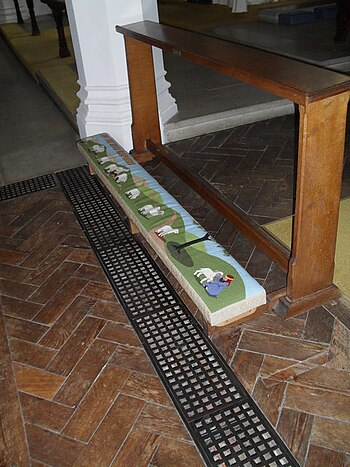 English: Kneeler in the Southampton Chapel at ...