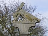 This is a picture of the Bavarian Baudenkmal (cultural heritage monument) with the ID D-6-78-150-16 (Wikidata) Kreuzschlepper, An der Ackersetz, Kolitzheim, Unterfranken, Deutschland