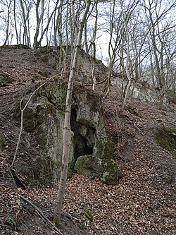 A Lábasbükki-hasadékbarlang bejárata