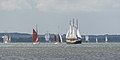 English: Participants of Tall Ships’ Race 2019 at Langerak, the eastern part of Limfjord, near Hals.