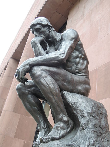 The statue The Thinker by Auguste Rodin is a symbol of philosophical thought.