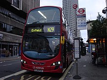 Arriva London Wright Eclipse Gemini 2 bodied Volvo B5LH on route N29 in June 2014 Little Park Gardens, Big Route (14416024946).jpg