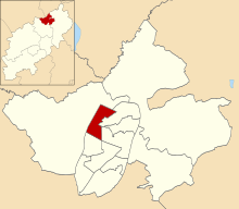 Location of Lodge Park ward Lodge Park ward in Corby 2015.svg