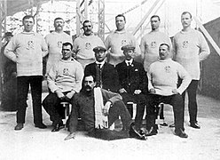 The gold medal-winning City of London Police team at the 1908 Summer Olympics