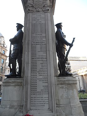 The battalion on the London Troops Memorial in the City of London London Troops War Memorial 09.jpg