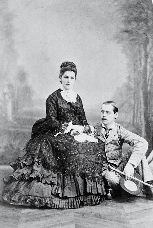 Lord Randolph Churchill and Lady Randolph Churchill (Jennie Jerome) in Paris (1874) by Georges Penabert