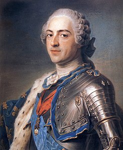 Luis XV de Borbón, Rey de Francia y Navarra, h. 1748 (Louvre, París).