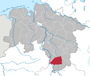 Li position de Subdistrict Northeim in Infra Saxonia