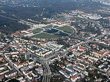 Neuhausen-Nymphenburg with the Nymphenburg Palace Park Luftbild Munchen Nymphenburg.jpg