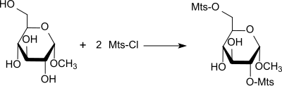 MSCl for the introduction of sulfonate protecting groups in Me-glucoside