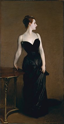 Portrait of Madame X (Madame Pierre Gautreau), John Singer Sargent, 1884 Madame X (Madame Pierre Gautreau), John Singer Sargent, 1884 (unfree frame crop).jpg