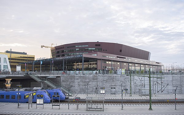 Malmö Arena, next to Hyllie railway station.