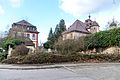 Das ehemalige Malteserschloss Heitersheim, jetzt im Besitz des Ordens der barmherzigen Schwestern vom Hl. Vinzenz von Paul Kanzleigebäude und Ritterhaus von der Bundesstraße aus gesehen