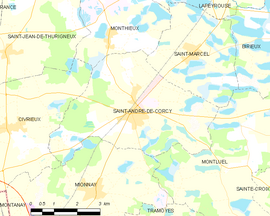 Mapa obce Saint-André-de-Corcy