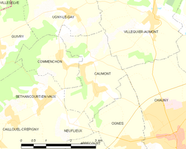 Mapa obce Caumont