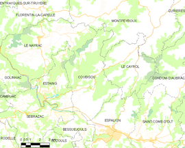 Mapa obce Coubisou