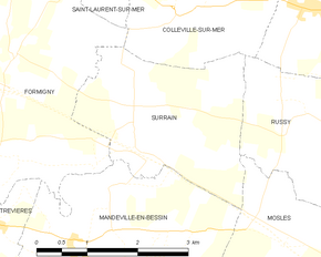 Poziția localității Surrain