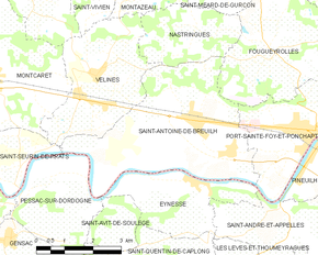 Poziția localității Saint-Antoine-de-Breuilh