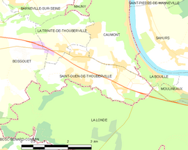 Mapa obce Saint-Ouen-de-Thouberville
