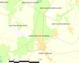 Mapa obce Châteauneuf-en-Thymerais