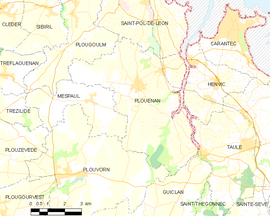 Mapa obce Plouénan