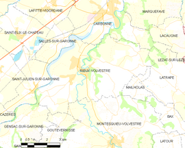 Mapa obce Rieux-Volvestre