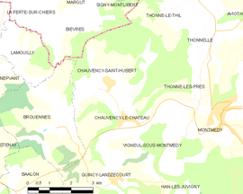 Mapa obce Chauvency-le-Château