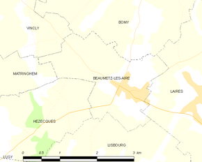 Poziția localității Beaumetz-lès-Aire