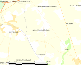Mapa obce Auzouville-l’Esneval