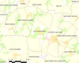 Mapa obce Jouy-sur-Morin