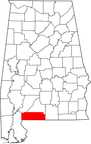 Map of Alabama highlighting Escambia County.svg