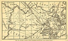 Map of Alachua County from 1883 showing the location of some historic communities Map of Alachua County, 1883.jpg