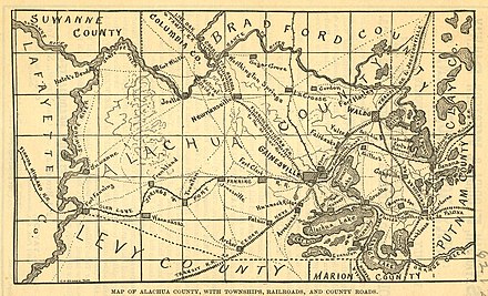 Map of Alachua County, 1883