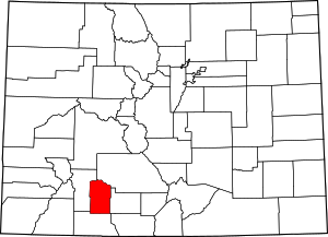 Map of Colorado highlighting Mineral County