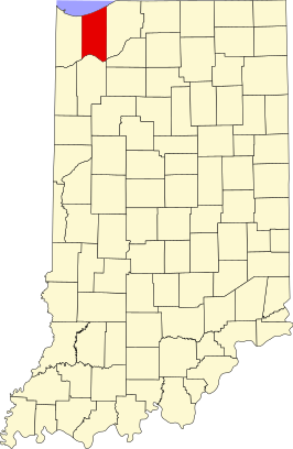 Locatie van Porter County in Indiana