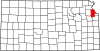 Map of Kansas highlighting Leavenworth County.svg