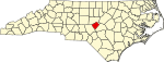 Mapa estadual destacando o condado de Lee